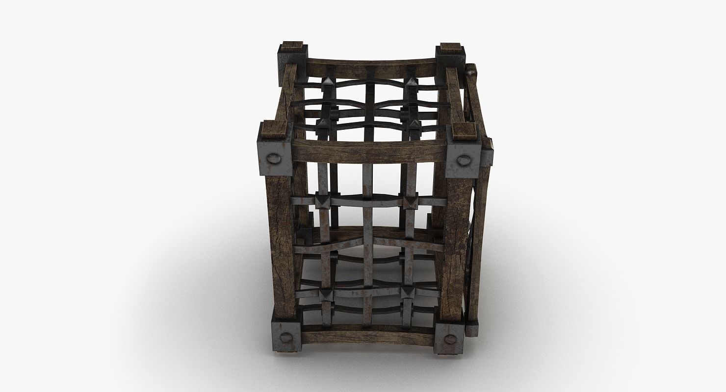 Cage medieval Low-poly 3D model_5