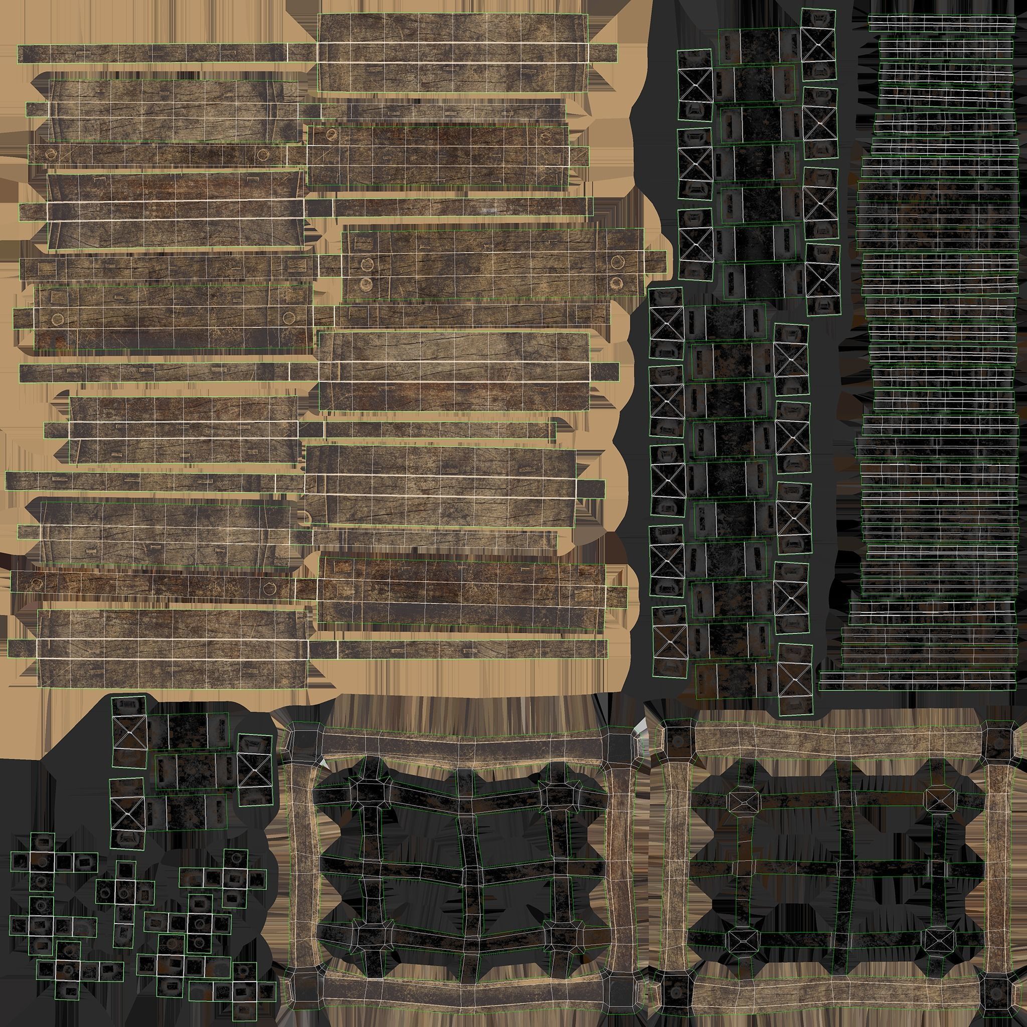 Cage medieval Low-poly 3D model_15