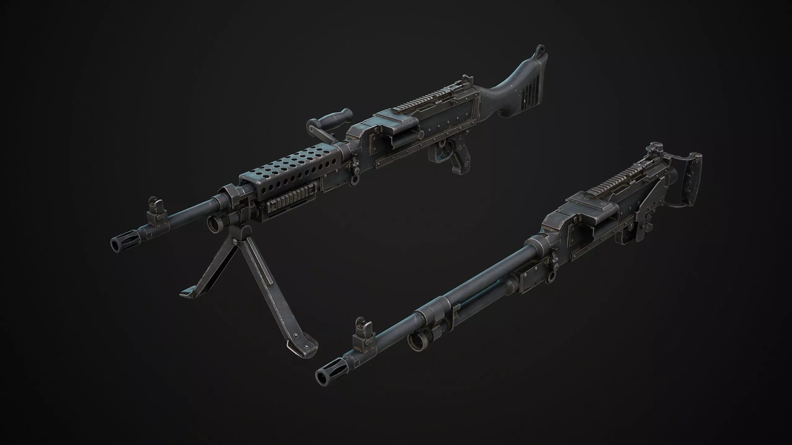 M240 Machine Gun Game Ready Low-poly 3D model