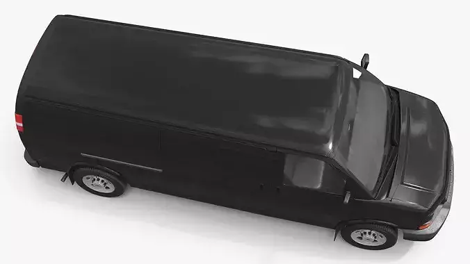 Utility Cargo Van Chevrolet Express 2016 Black Simplified 3D model 5