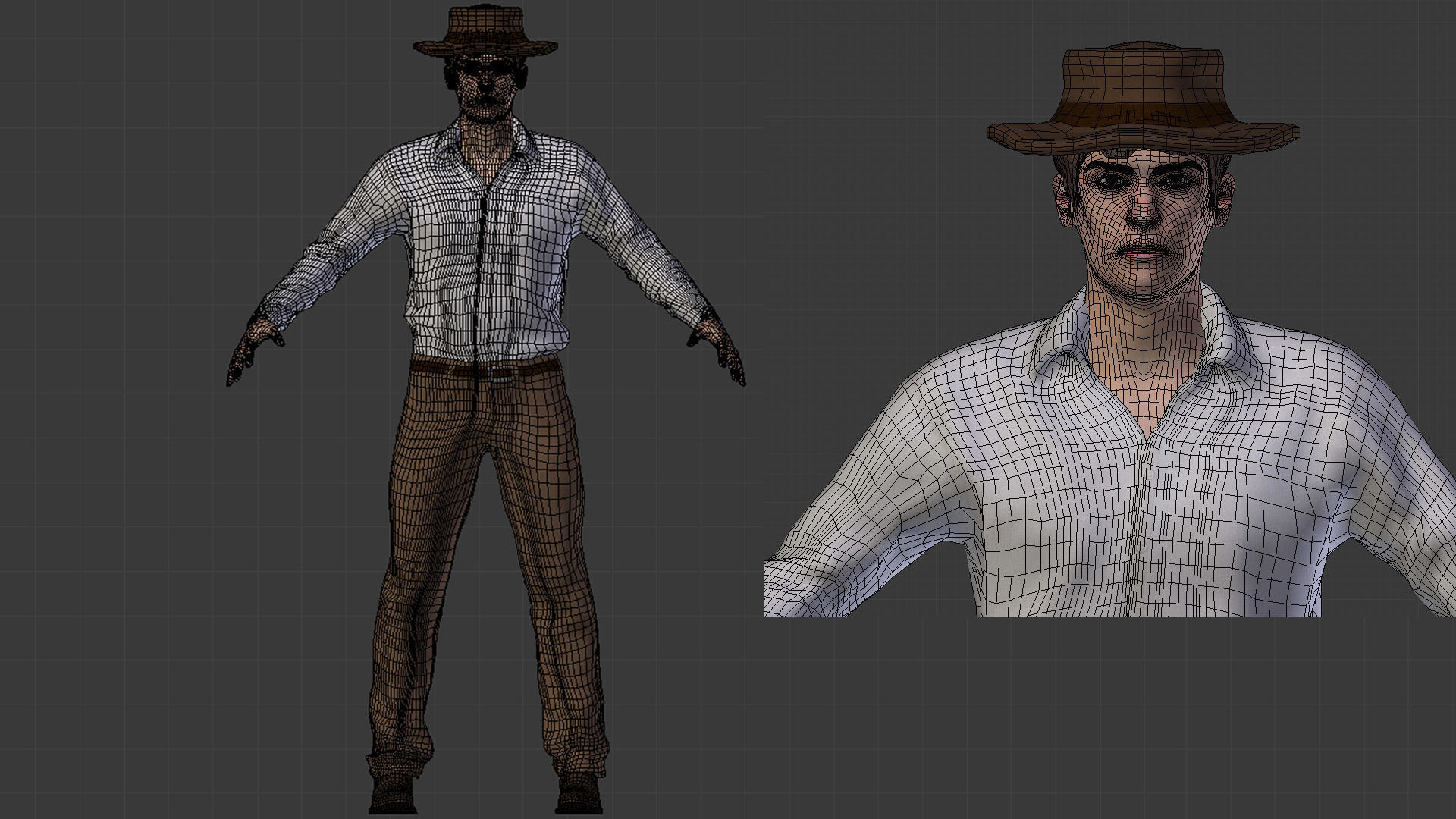 Cowboy Character - Game Ready Low-poly 3D model_9