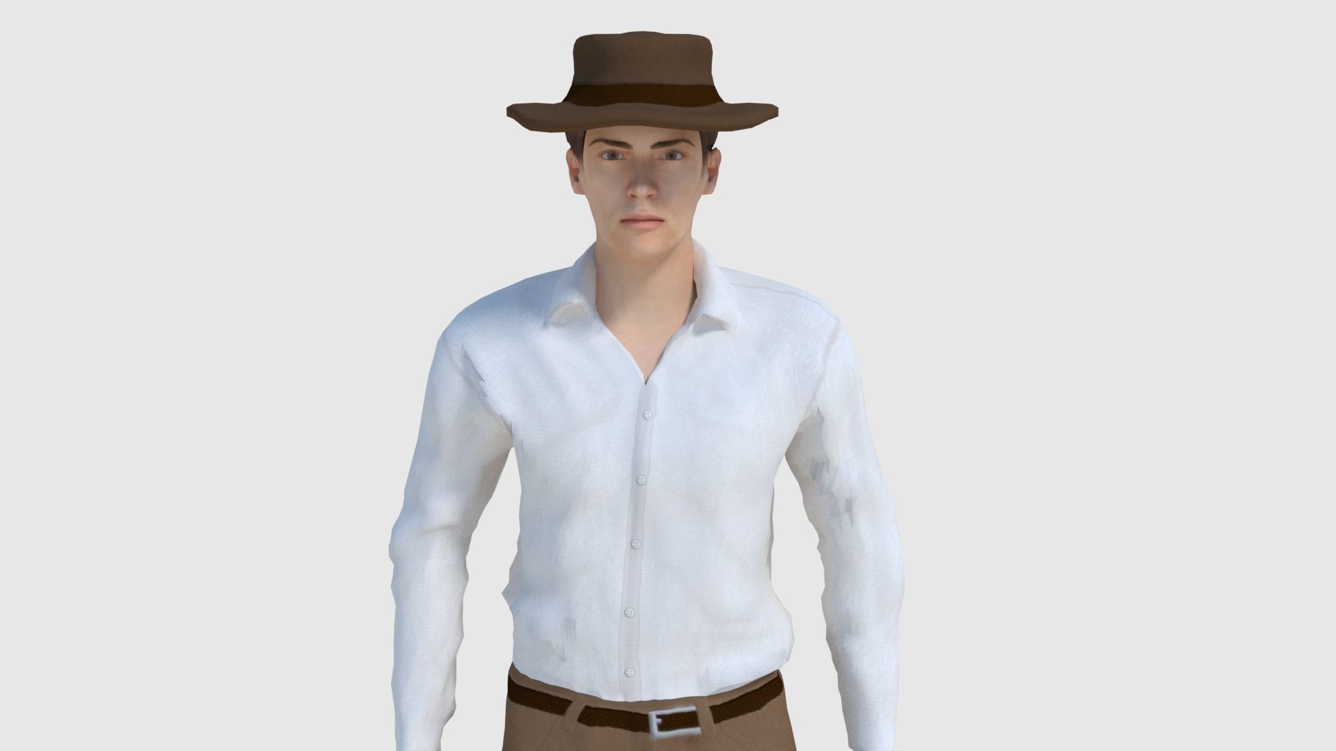 Cowboy Character - Game Ready Low-poly 3D model_0