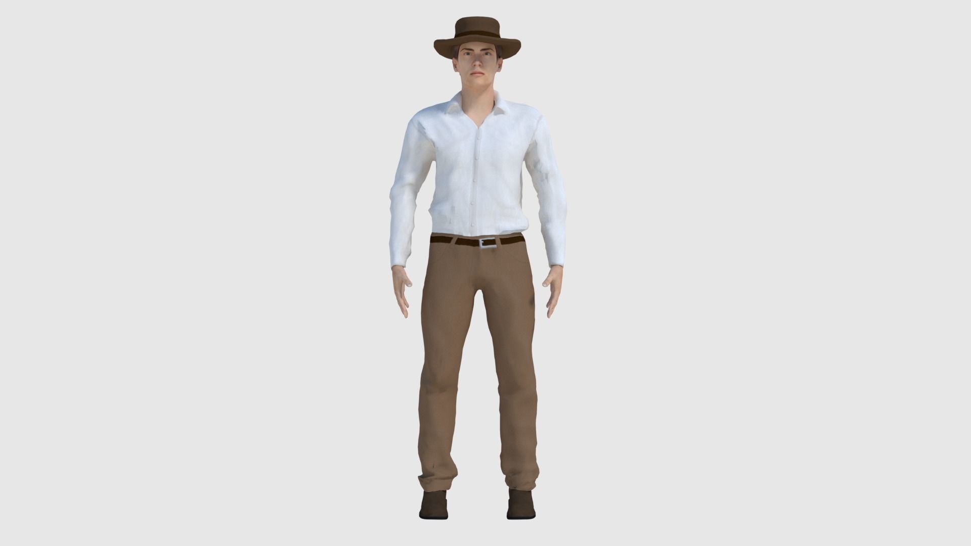 Cowboy Character - Game Ready Low-poly 3D model_3