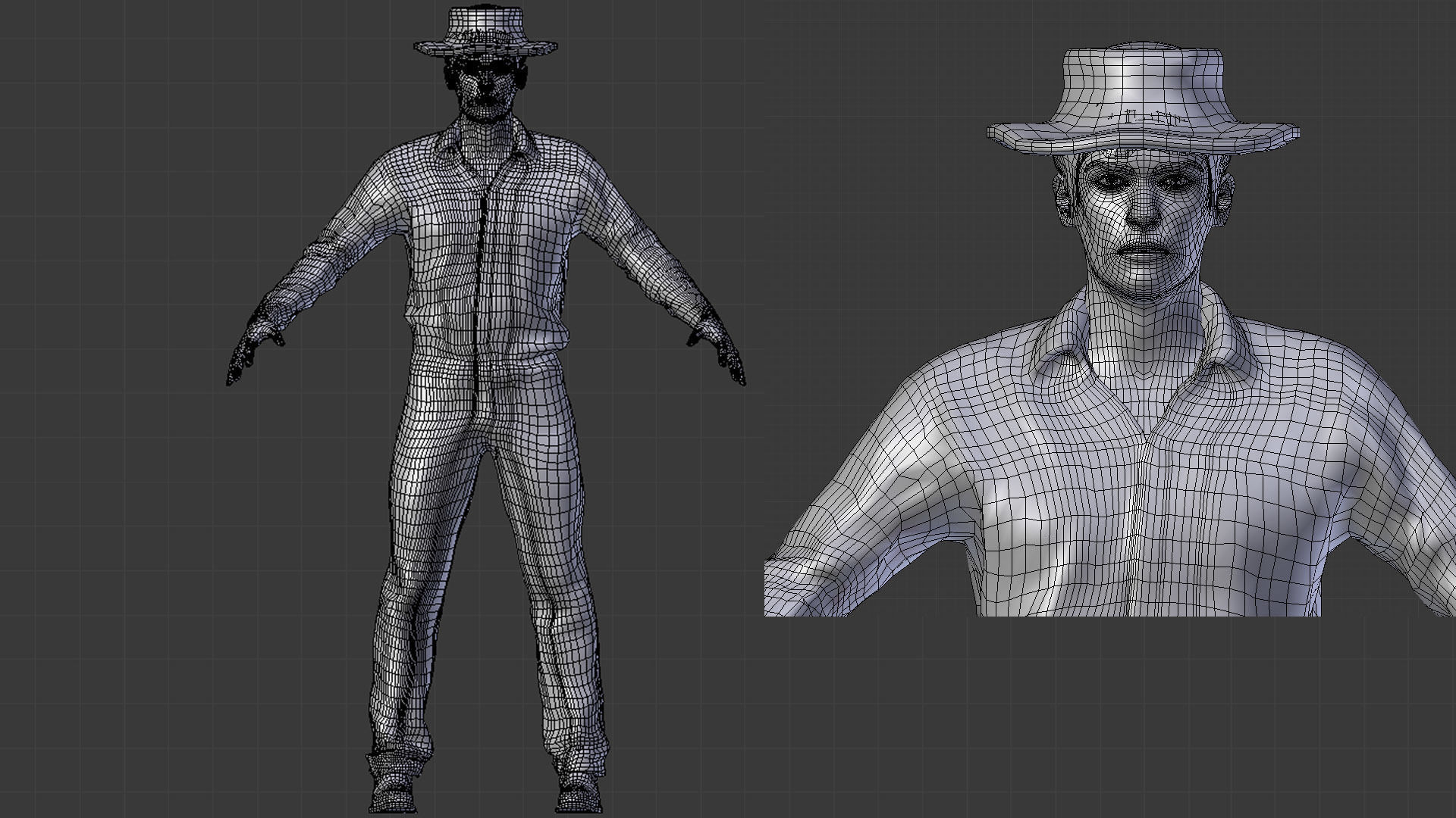 Cowboy Character - Game Ready Low-poly 3D model_10