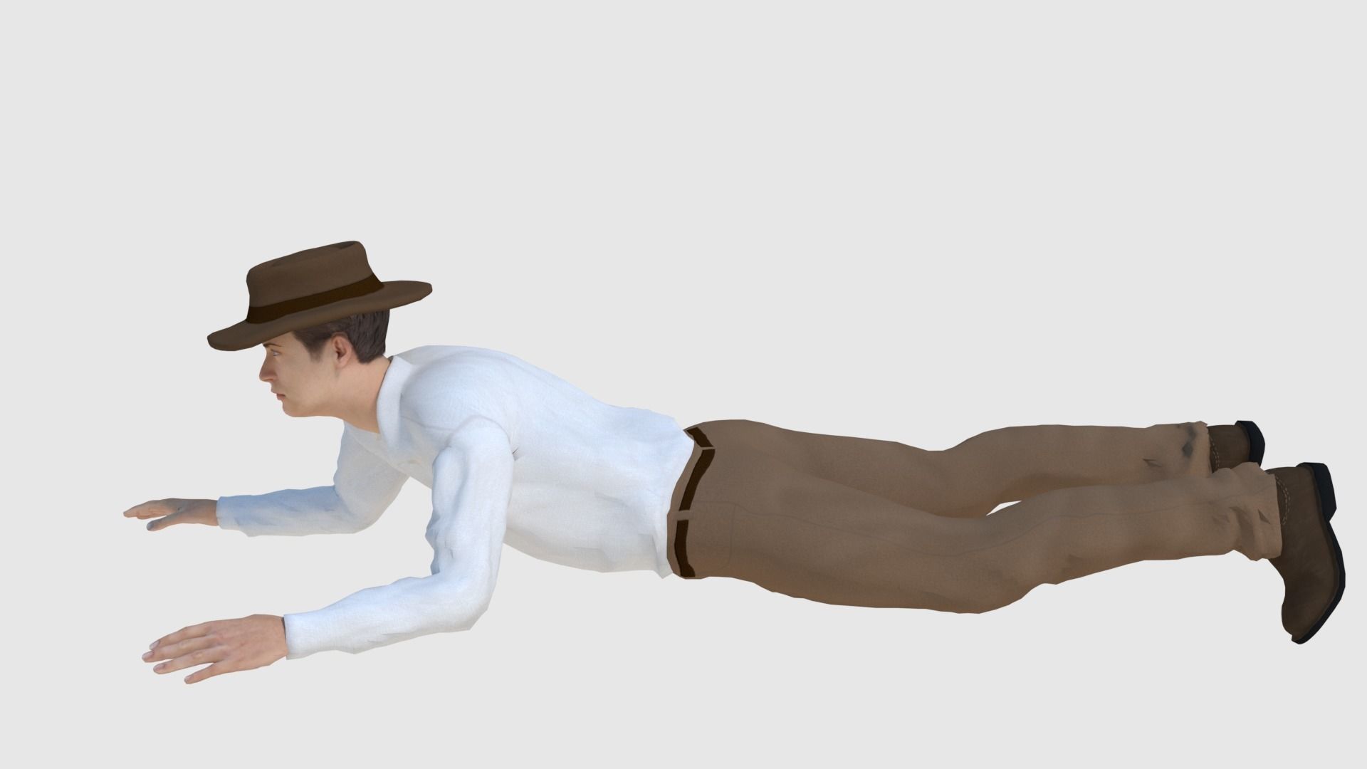 Cowboy Character - Game Ready Low-poly 3D model_8