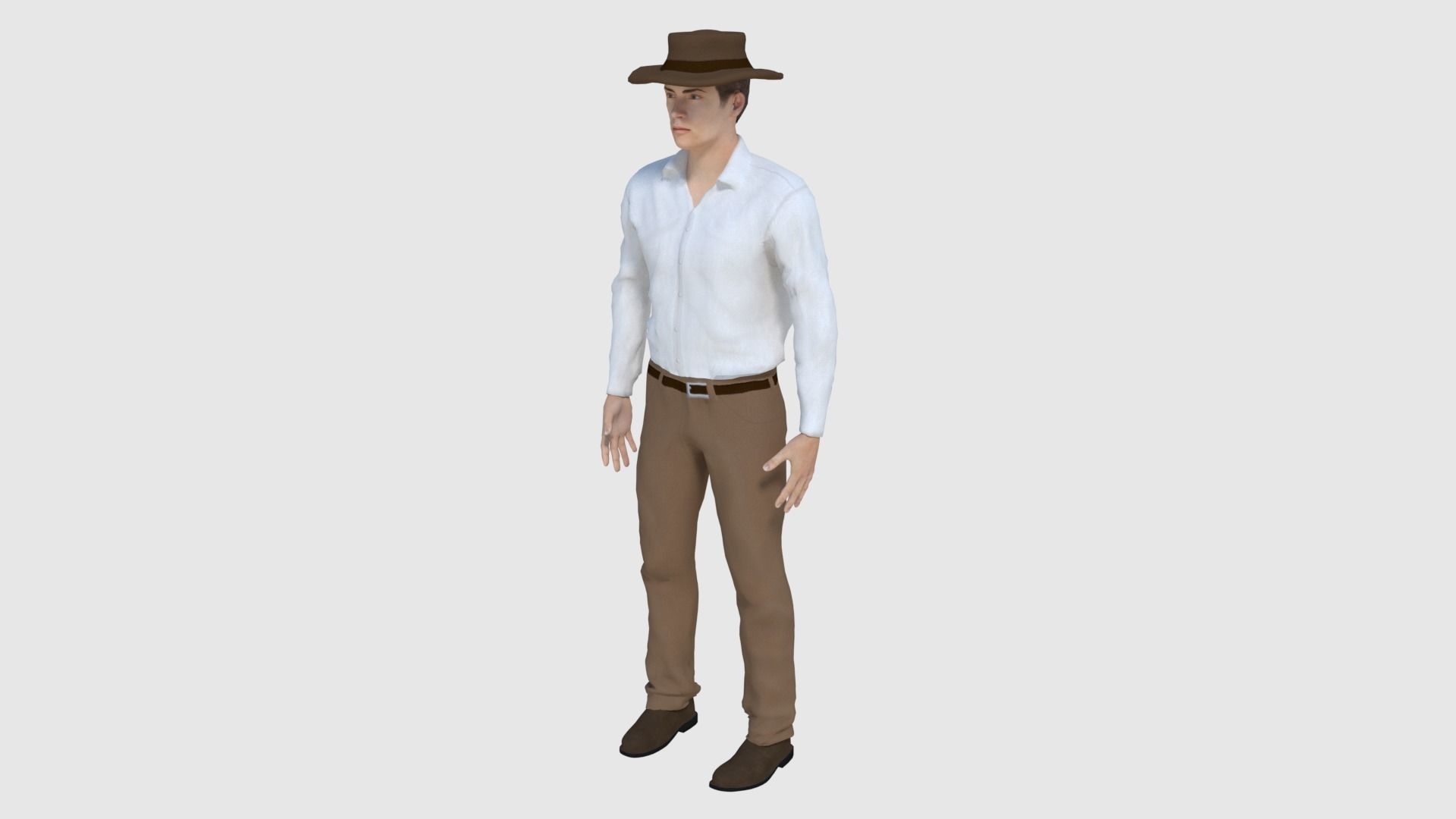 Cowboy Character - Game Ready Low-poly 3D model_2