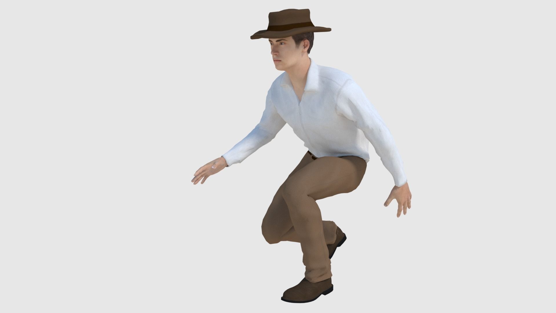 Cowboy Character - Game Ready Low-poly 3D model_6