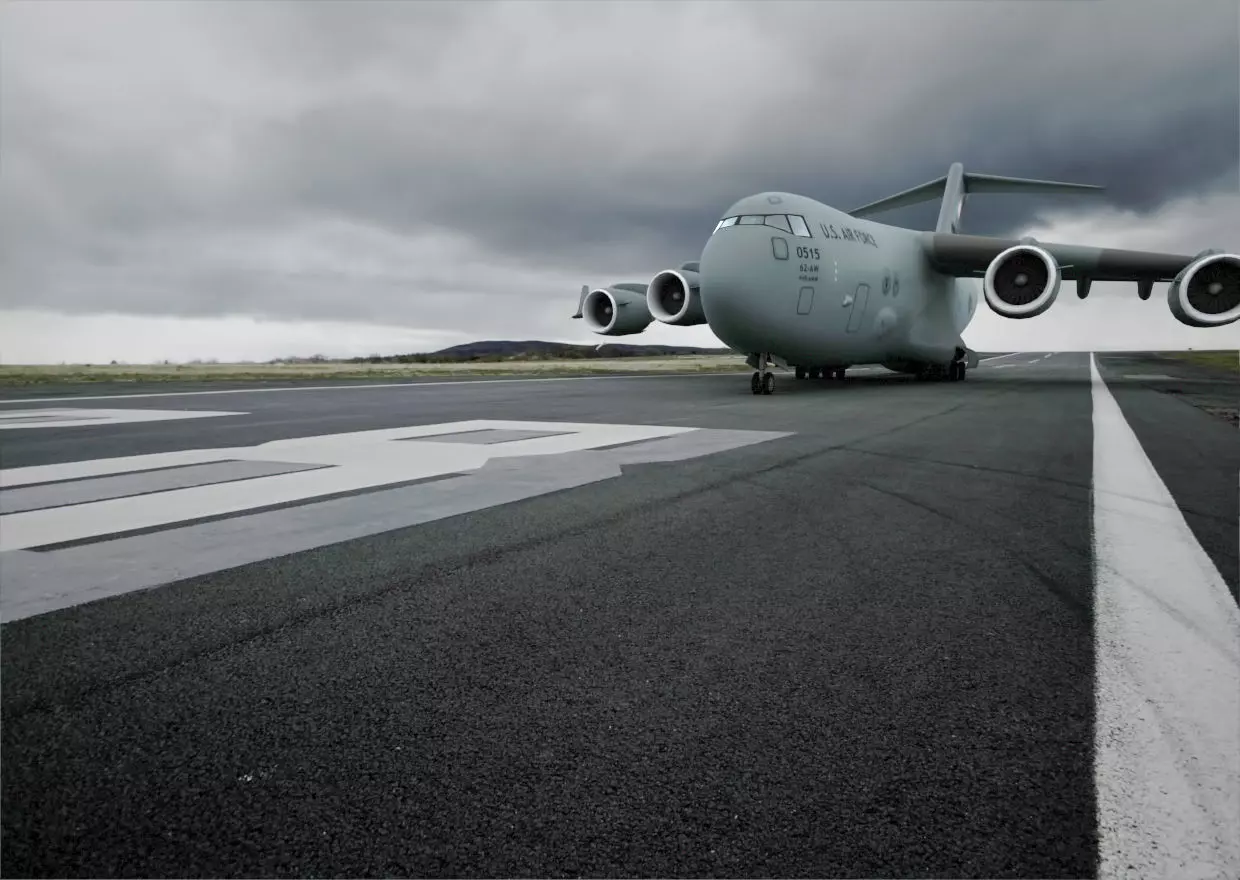 Boeing C-17 Globemaster III Low-poly 3D model_0