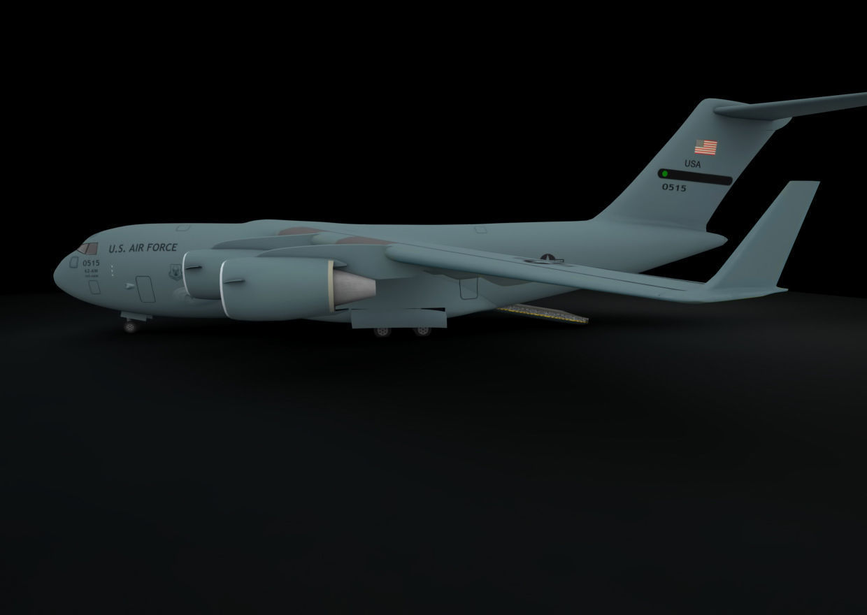 Boeing C-17 Globemaster III Low-poly 3D model_5