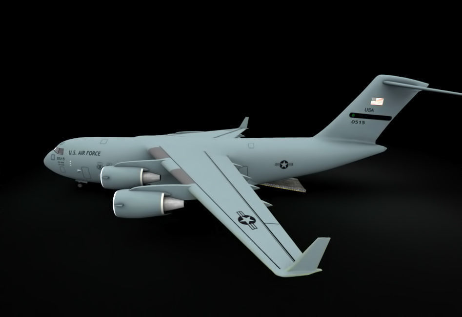 Boeing C-17 Globemaster III Low-poly 3D model_4