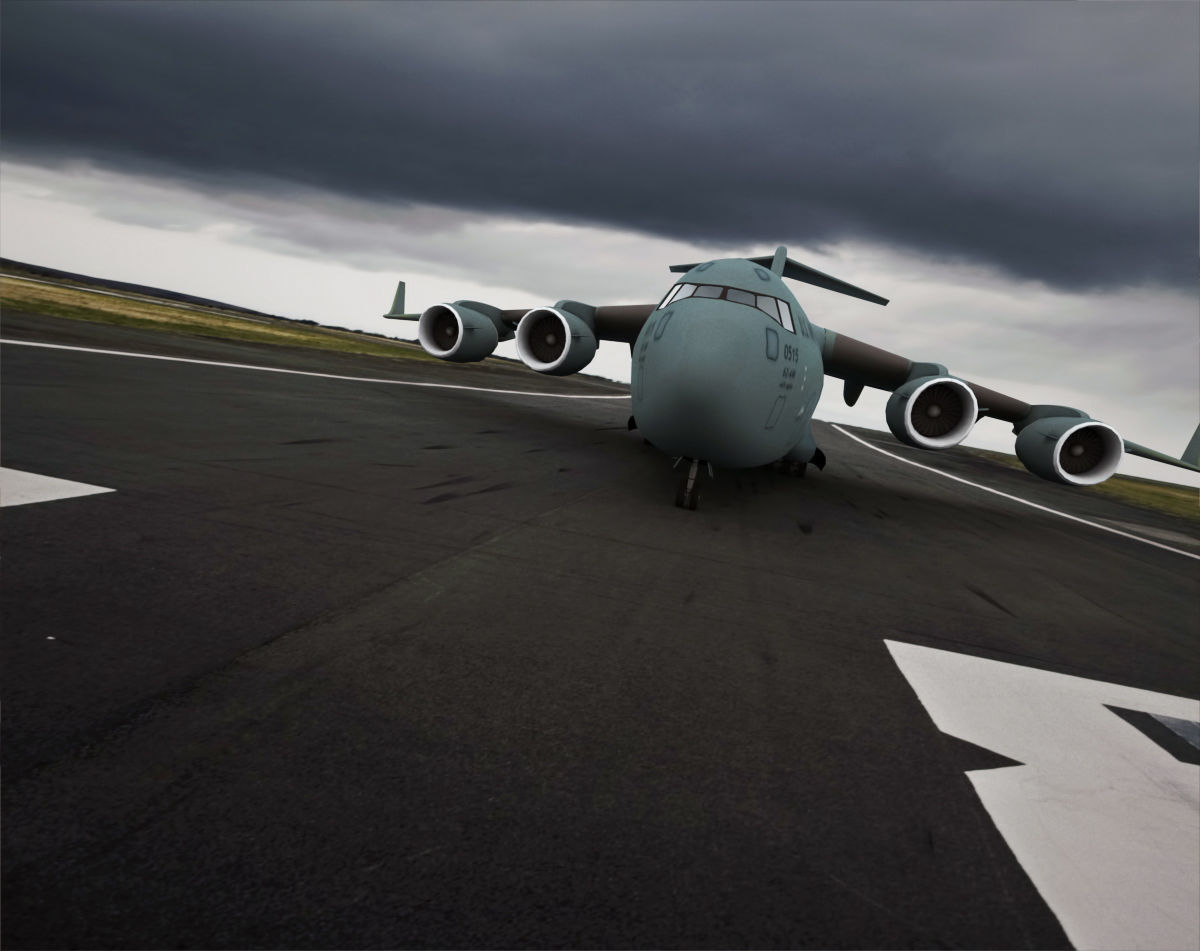 Boeing C-17 Globemaster III Low-poly 3D model_1