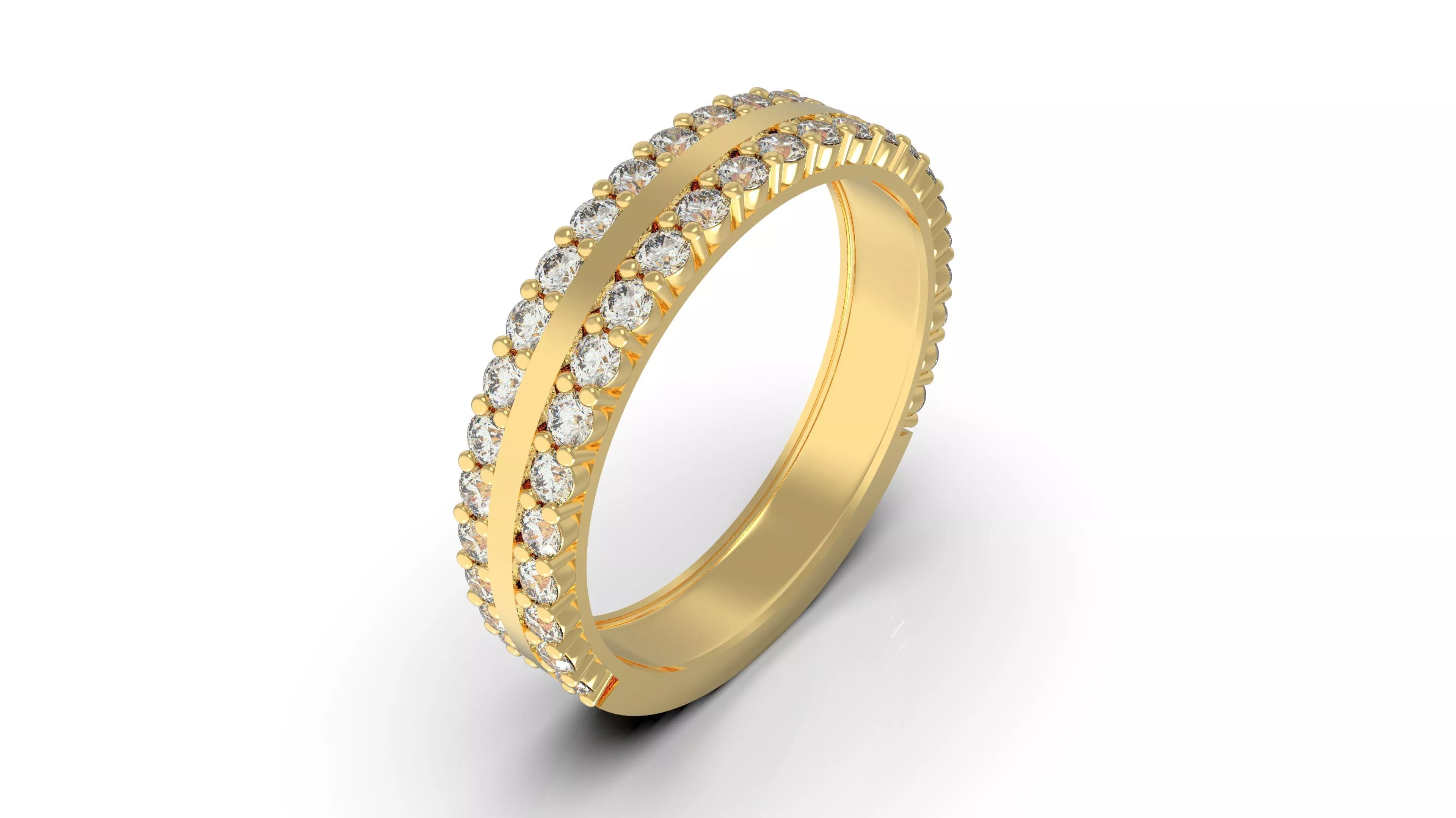 Engagement Ring Double Sided Diamonds 3D print model