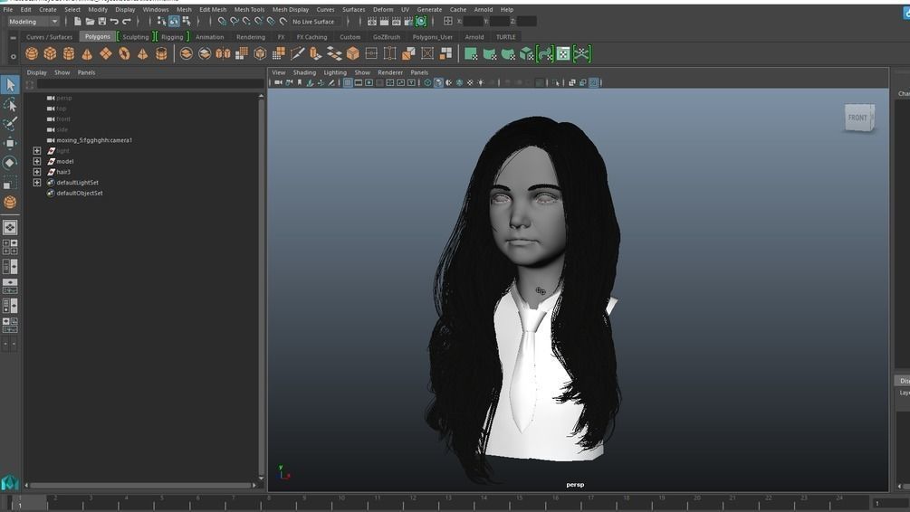 Zbrush maya 3d basemesh of girl 3D model_3