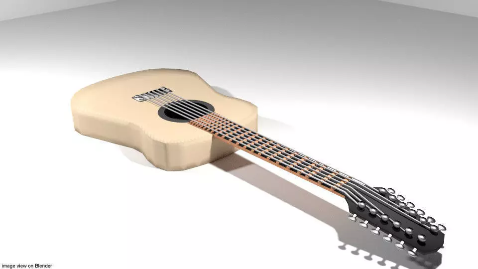 Guitar Acoustic - Type 1 3D model