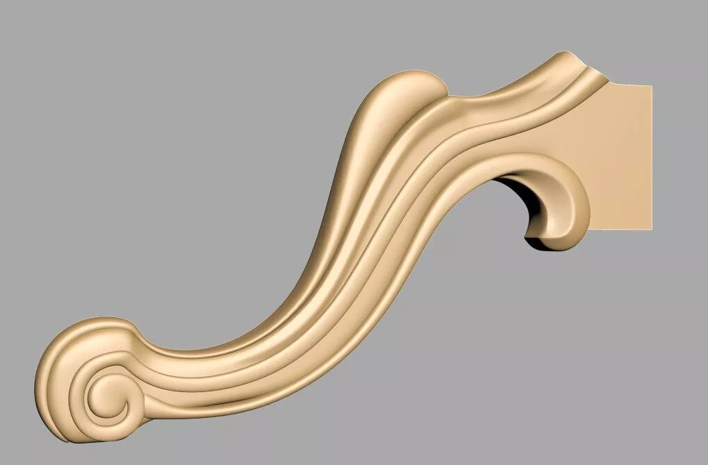 Ornate S-Scroll Furniture Corbel STL 3D model