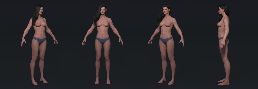 Zbrush maya 3d basemesh basemodel of girl body painting Low-poly 3D model_5