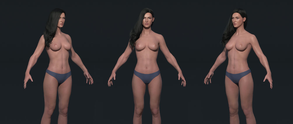 Zbrush maya 3d basemesh basemodel of girl body painting Low-poly 3D model_3