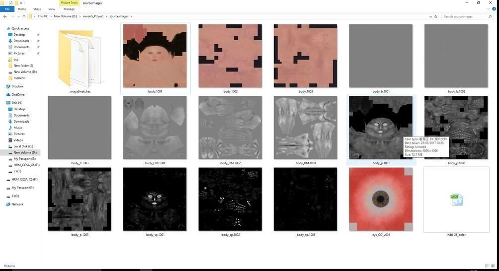 Zbrush maya 3d basemesh basemodel of girl body painting Low-poly 3D model_7