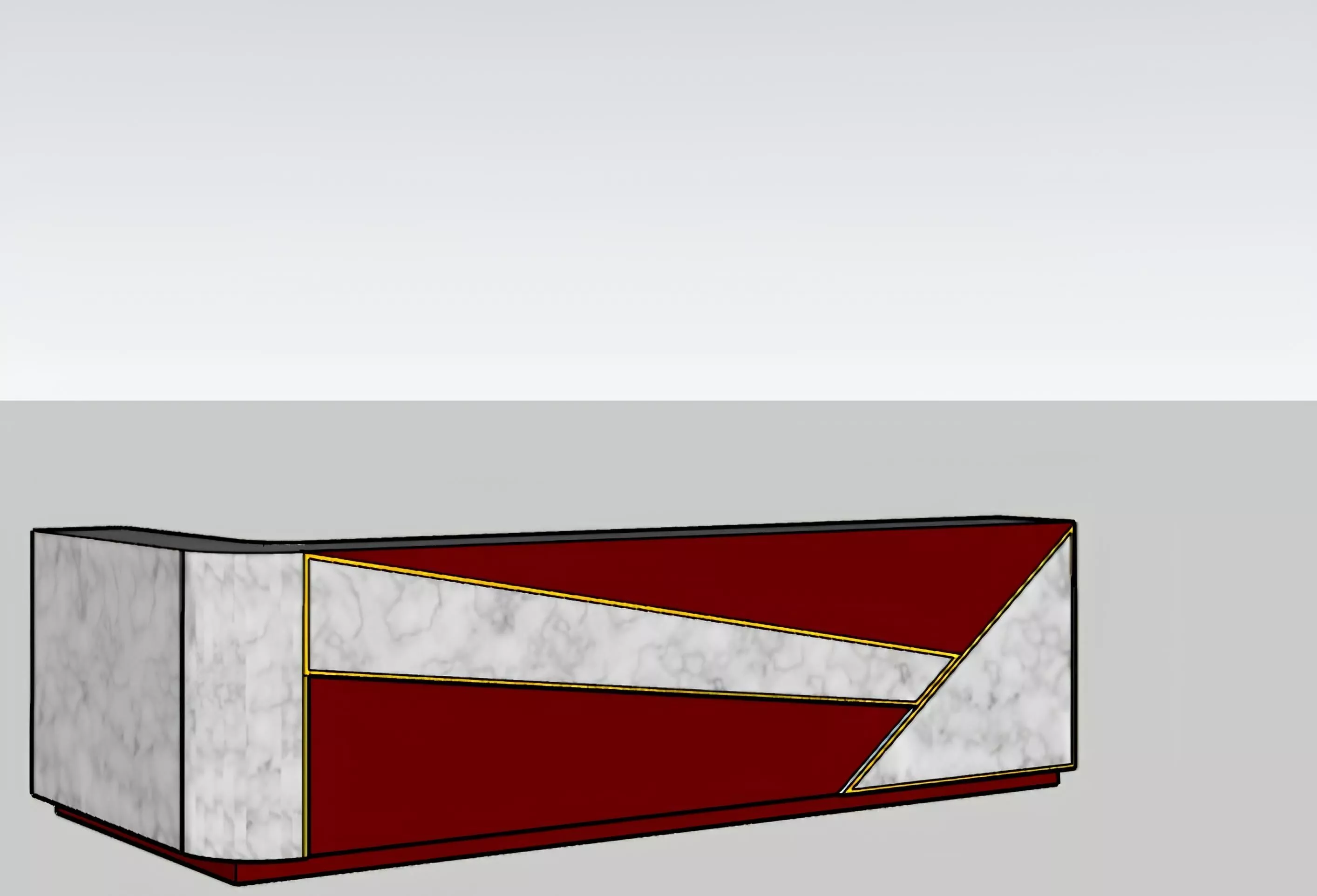 Reception Desk With Cad Drawing 3D model
