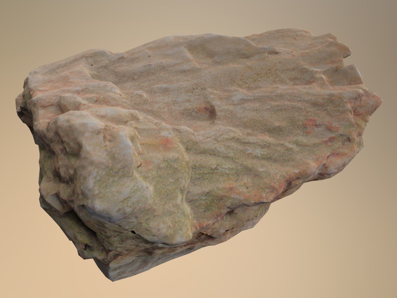 Yellow Rock Low-poly 3D model_3