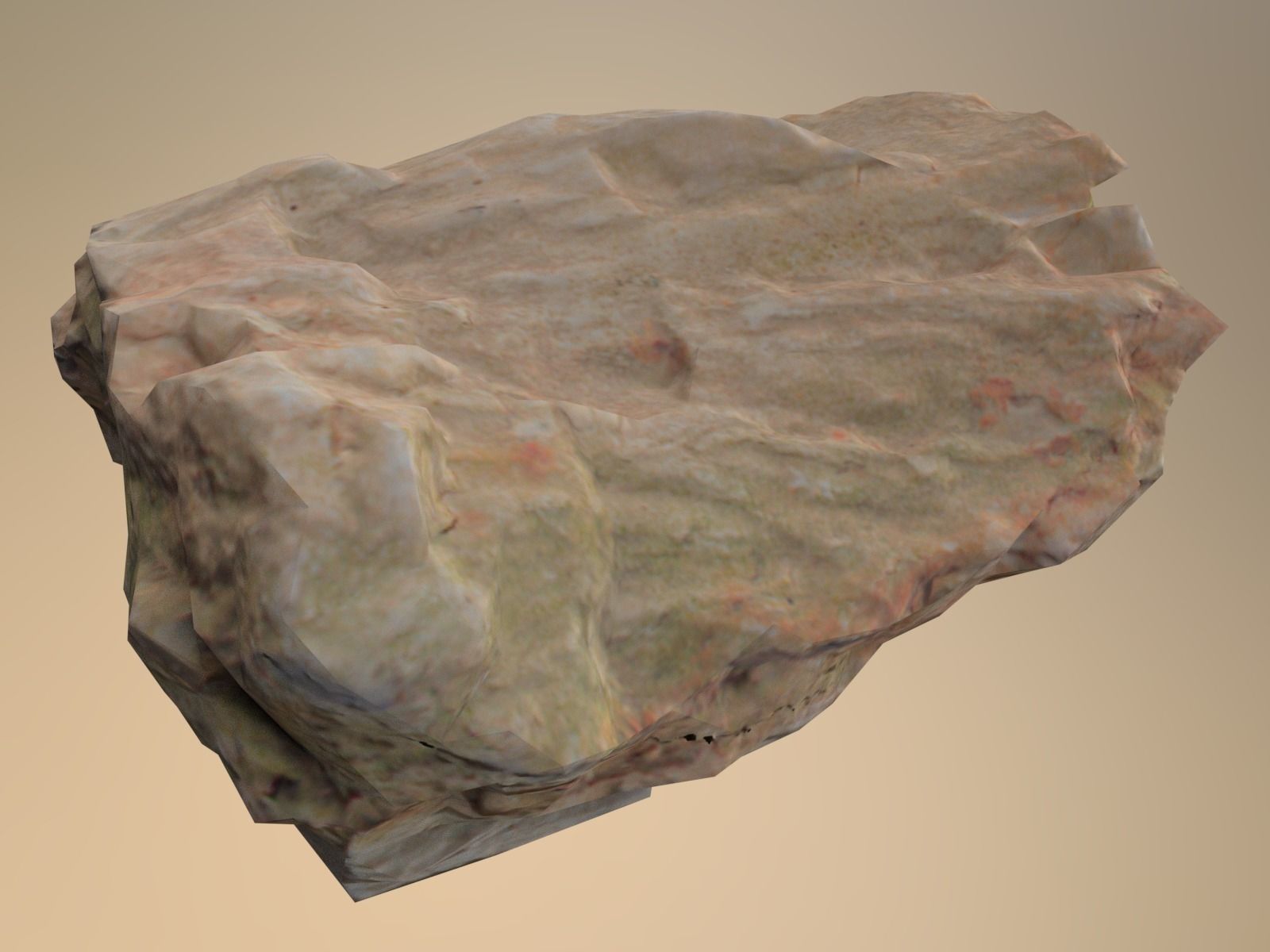 Yellow Rock Low-poly 3D model_6