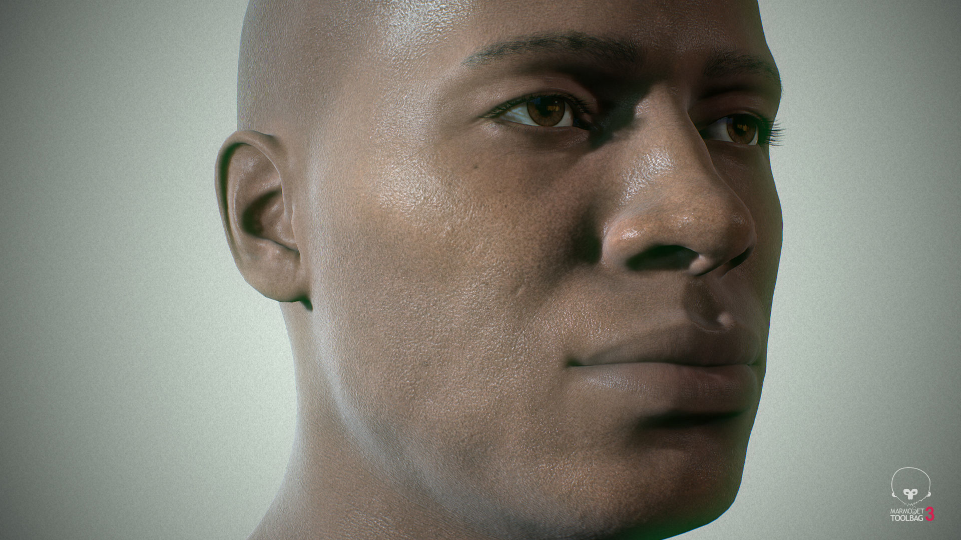 Average Black Male Head Low-poly 3D model_14