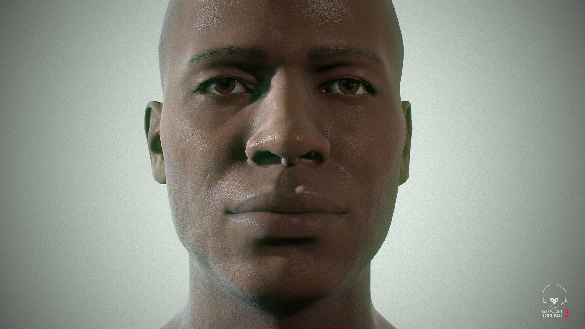 Average Black Male Head Low-poly 3D model_13