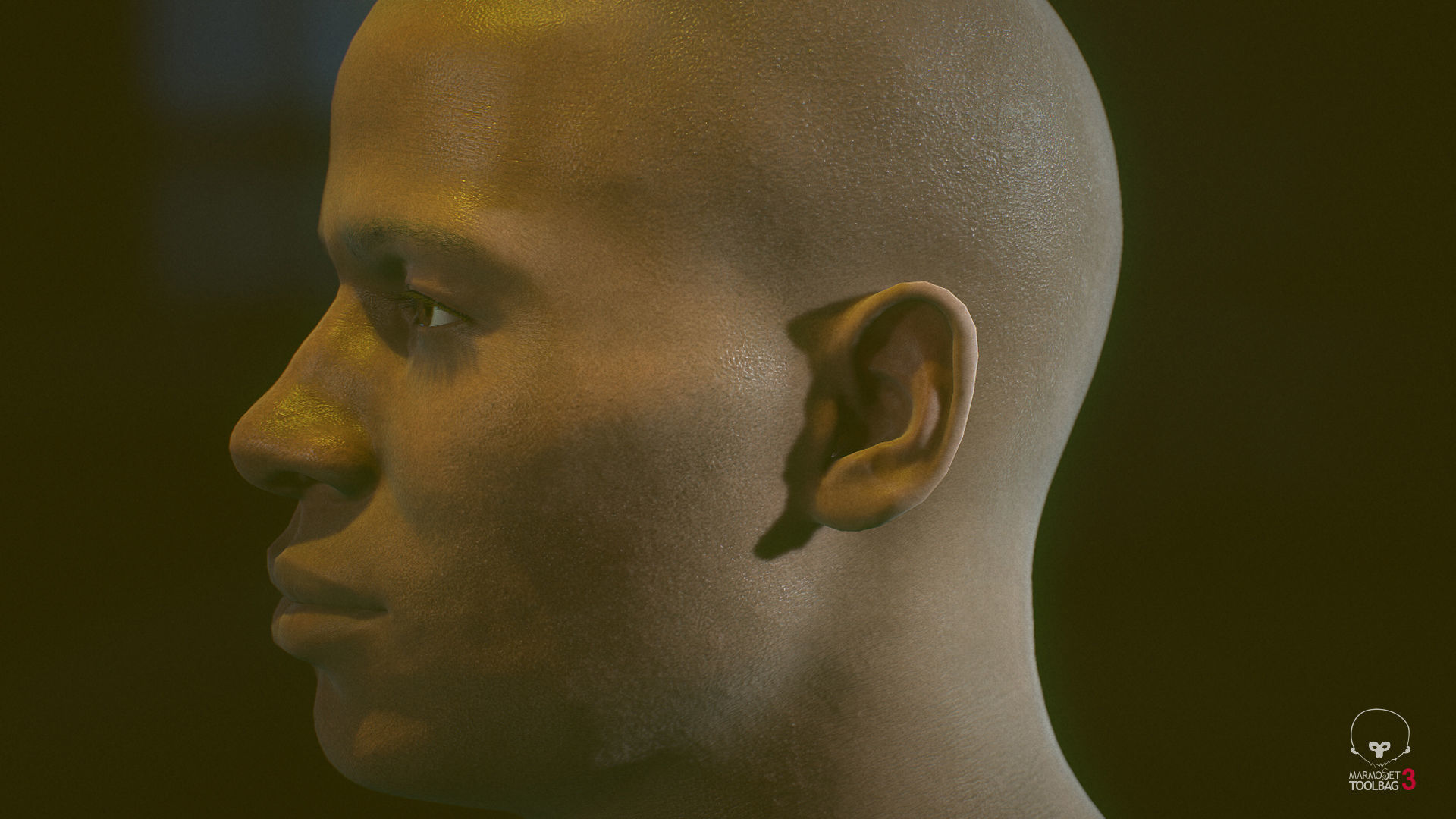 Average Black Male Head Low-poly 3D model_5