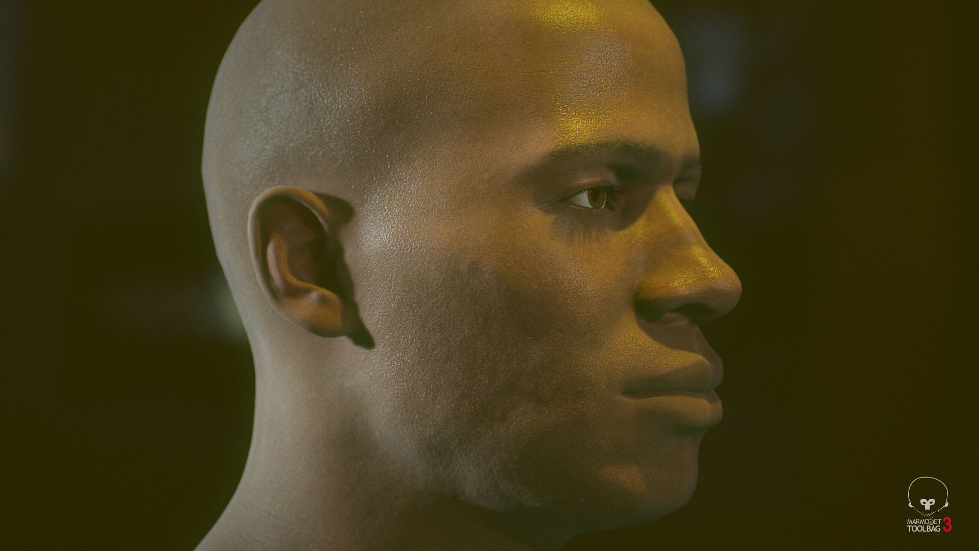 Average Black Male Head Low-poly 3D model_3