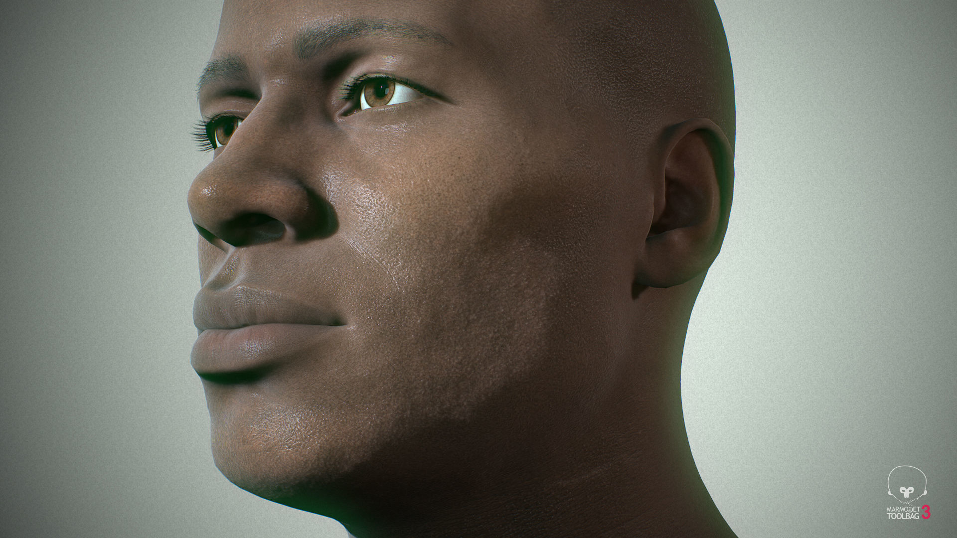Average Black Male Head Low-poly 3D model_15