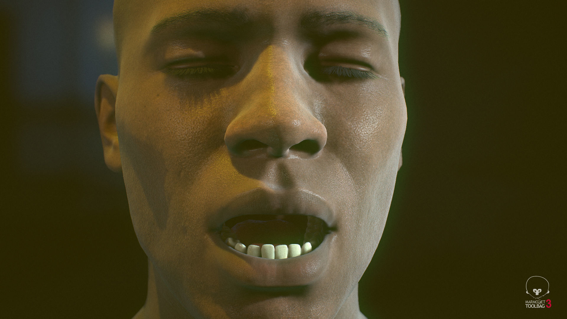 Average Black Male Head Low-poly 3D model_8
