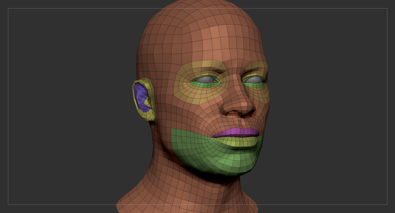 Average Black Male Head Low-poly 3D model_29