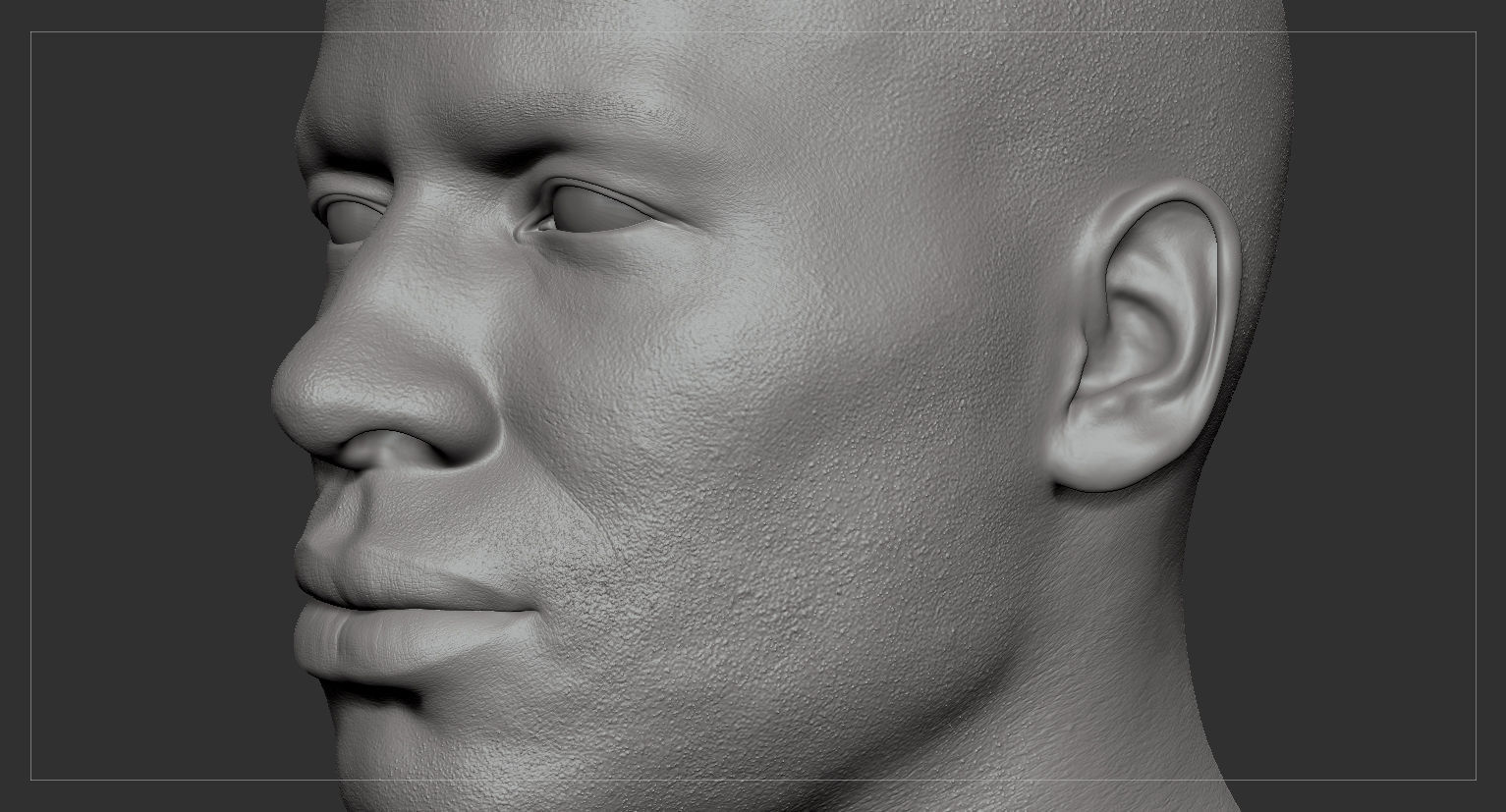 Average Black Male Head Low-poly 3D model_27