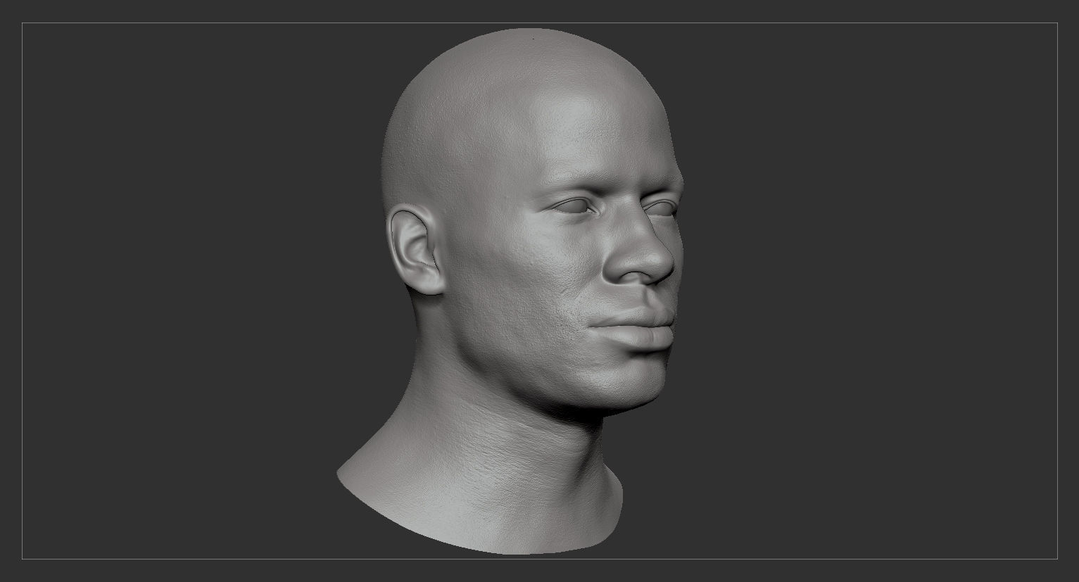 Average Black Male Head Low-poly 3D model_23