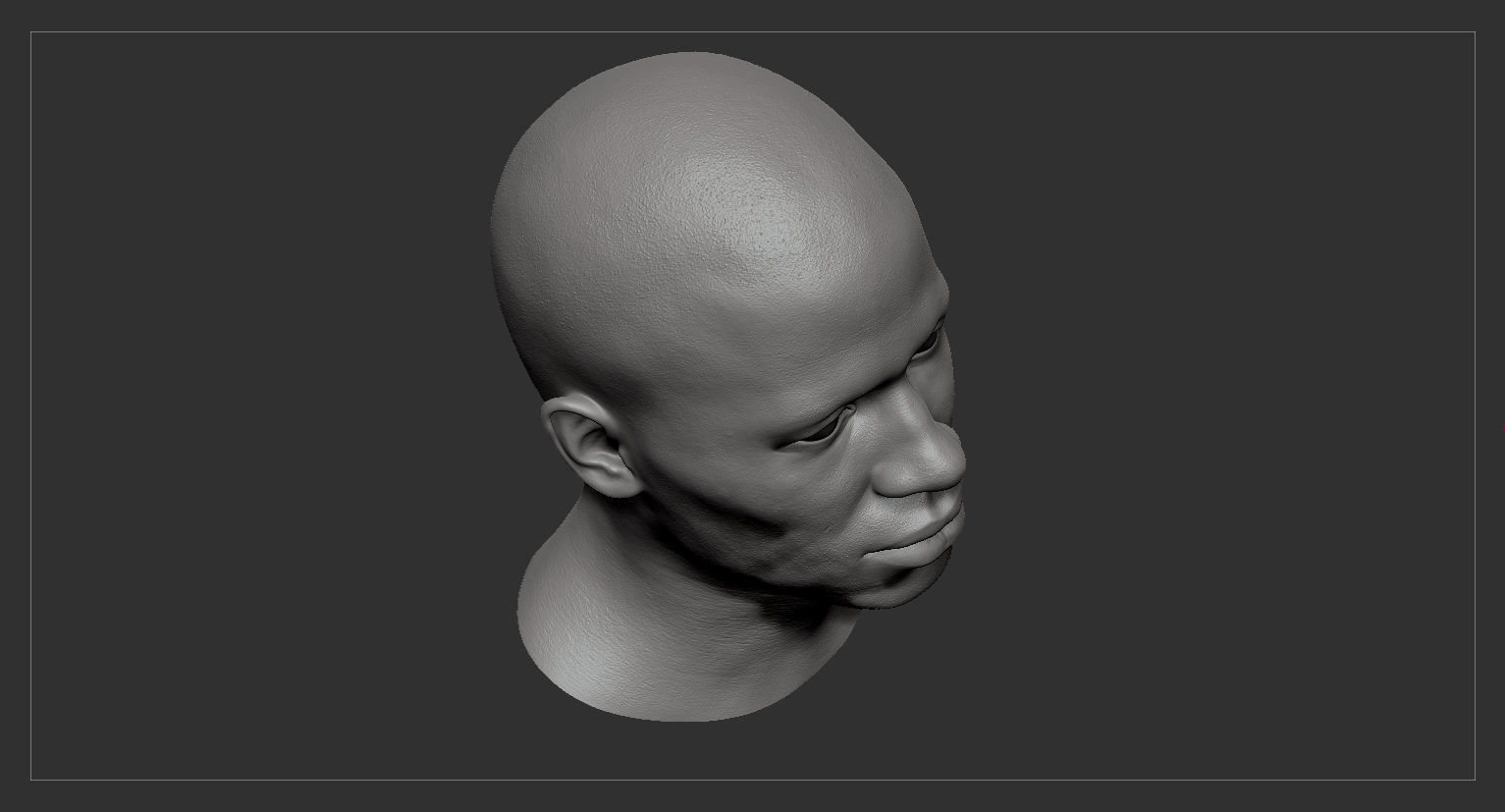 Average Black Male Head Low-poly 3D model_25