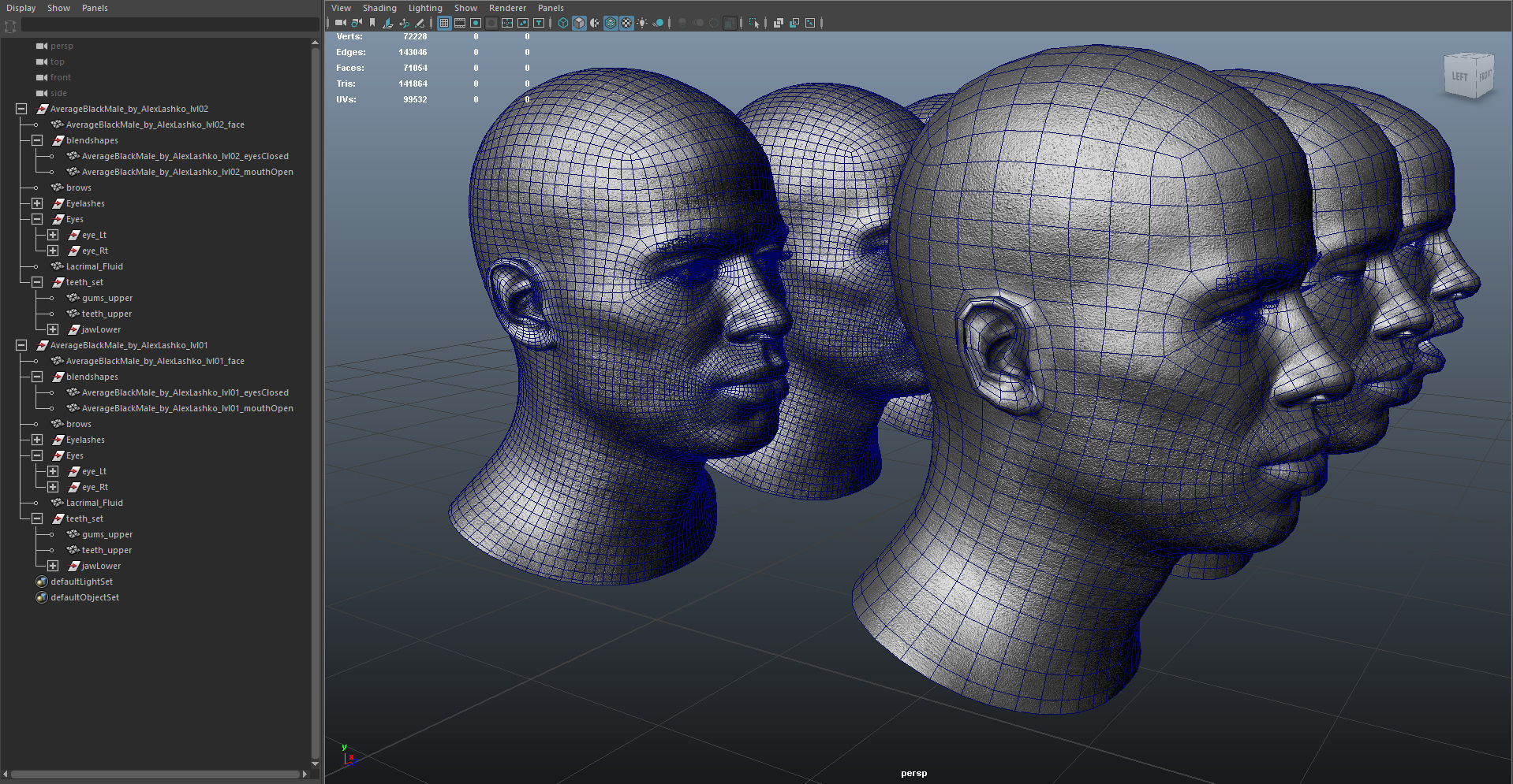 Average Black Male Head Low-poly 3D model_35