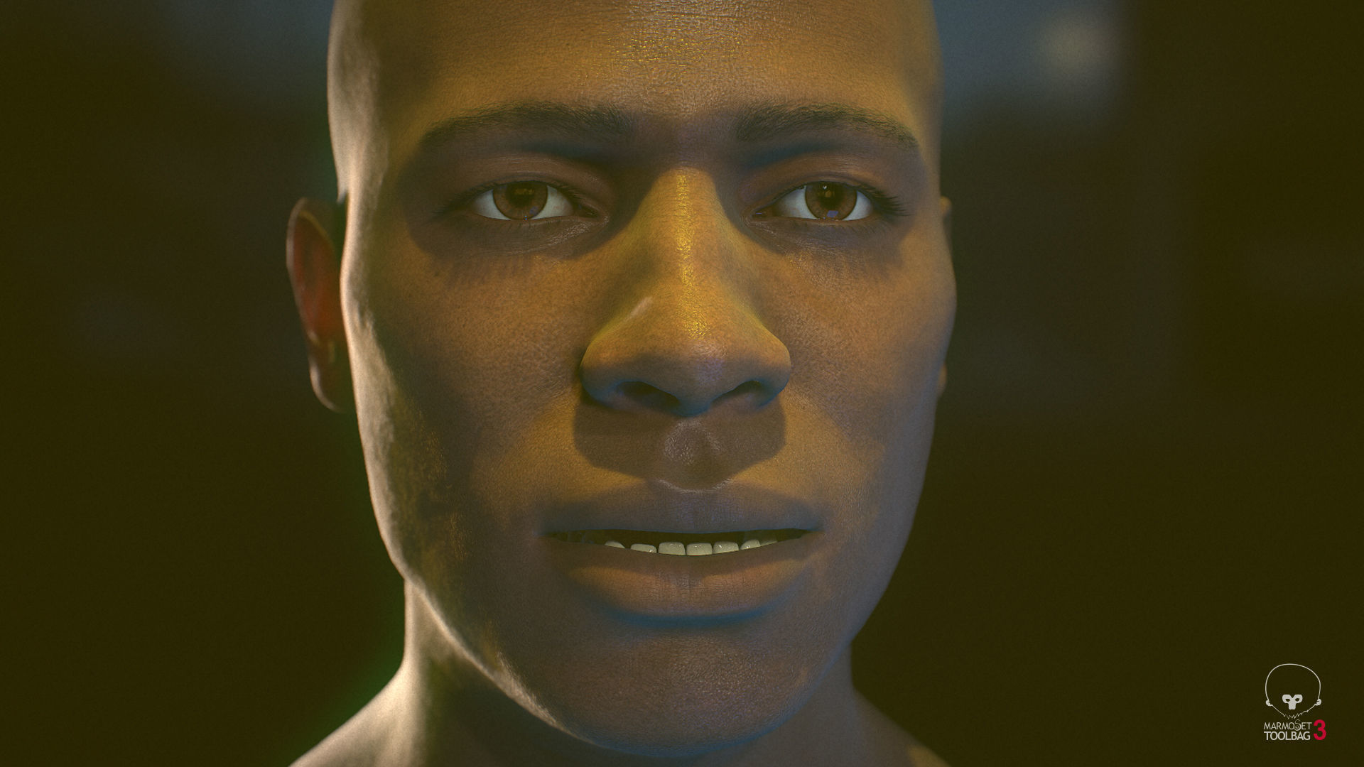 Average Black Male Head Low-poly 3D model_10
