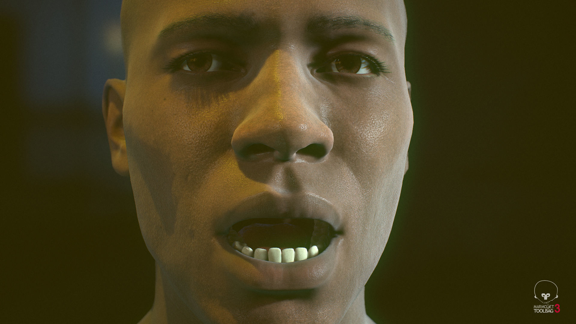 Average Black Male Head Low-poly 3D model_6