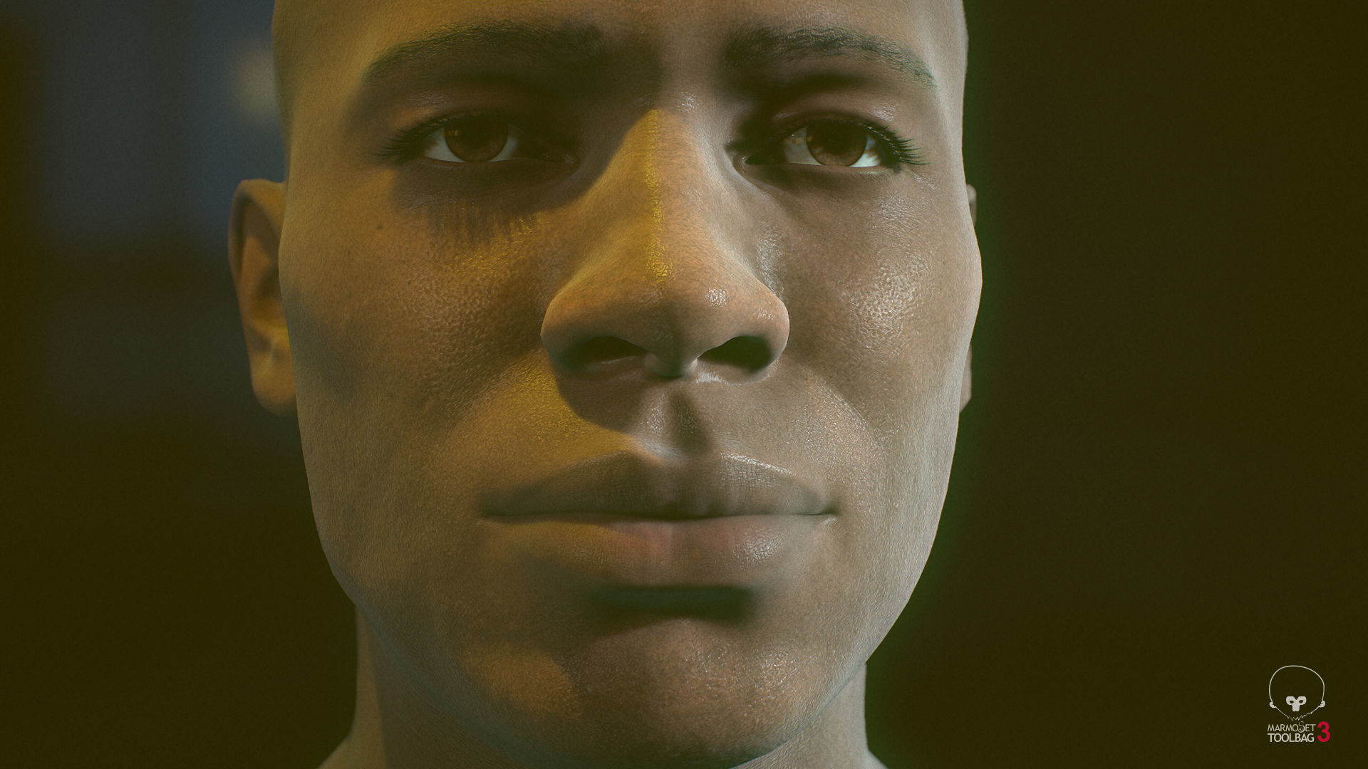 Average Black Male Head Low-poly 3D model_7