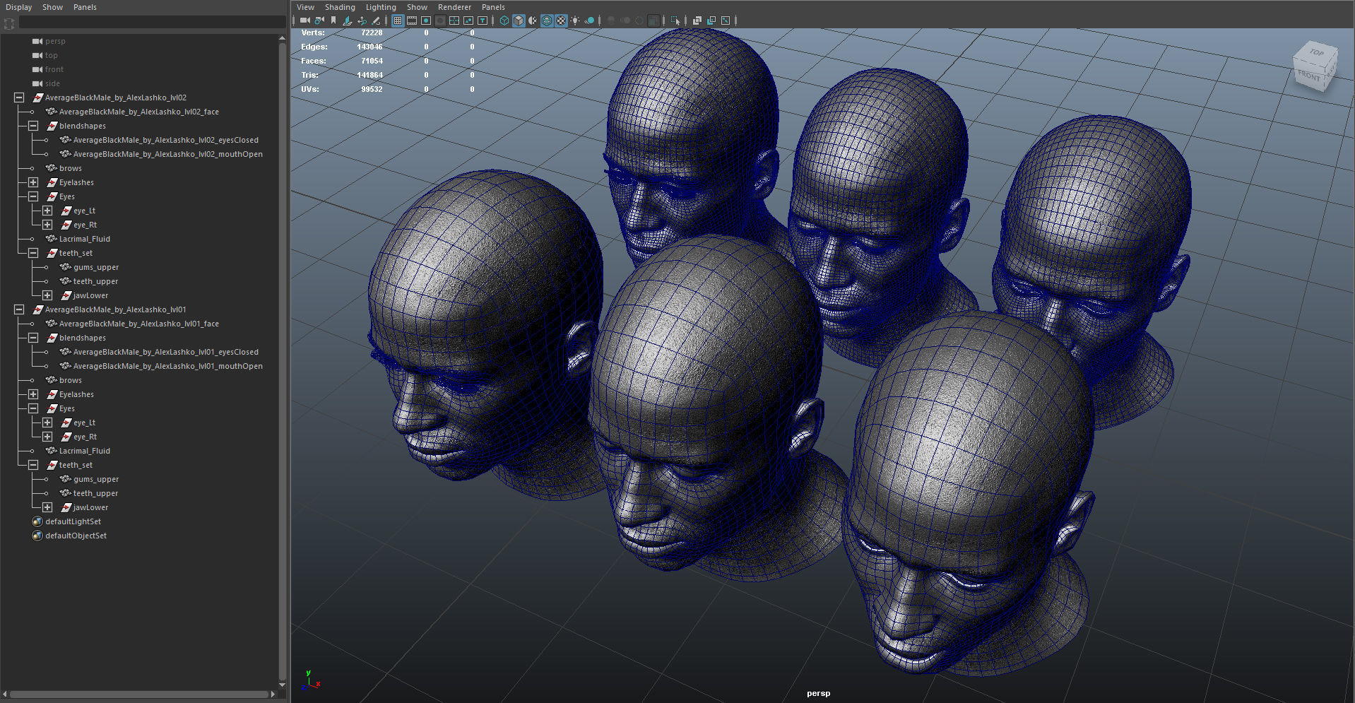 Average Black Male Head Low-poly 3D model_37