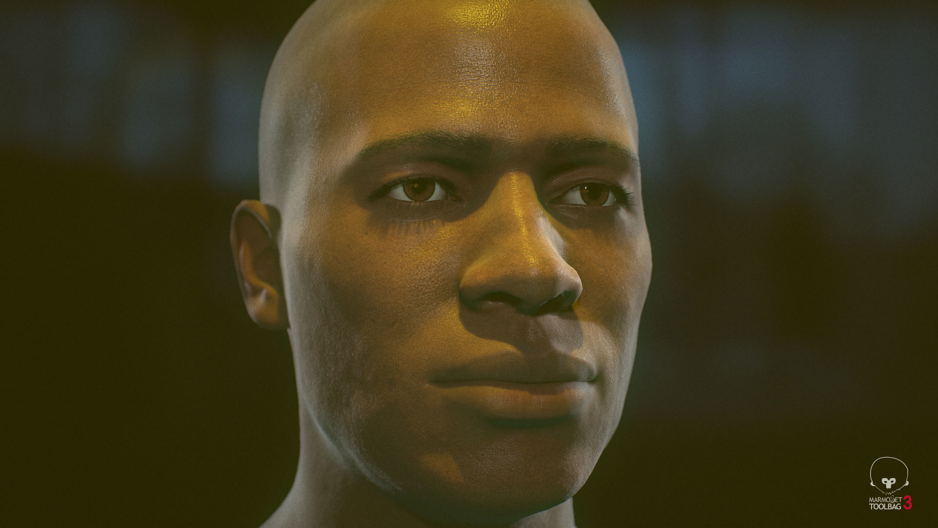 Average Black Male Head Low-poly 3D model_1