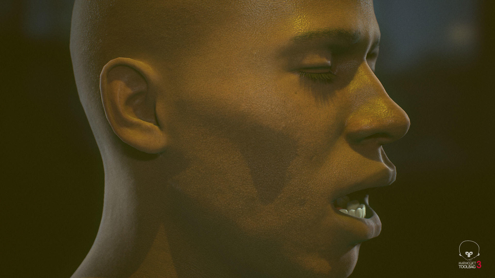 Average Black Male Head Low-poly 3D model_9