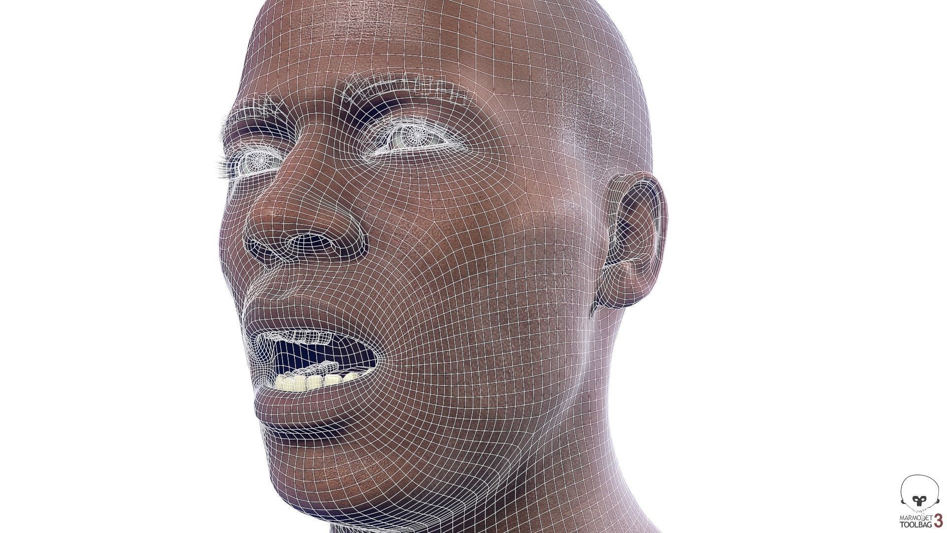 Average Black Male Head Low-poly 3D model_18