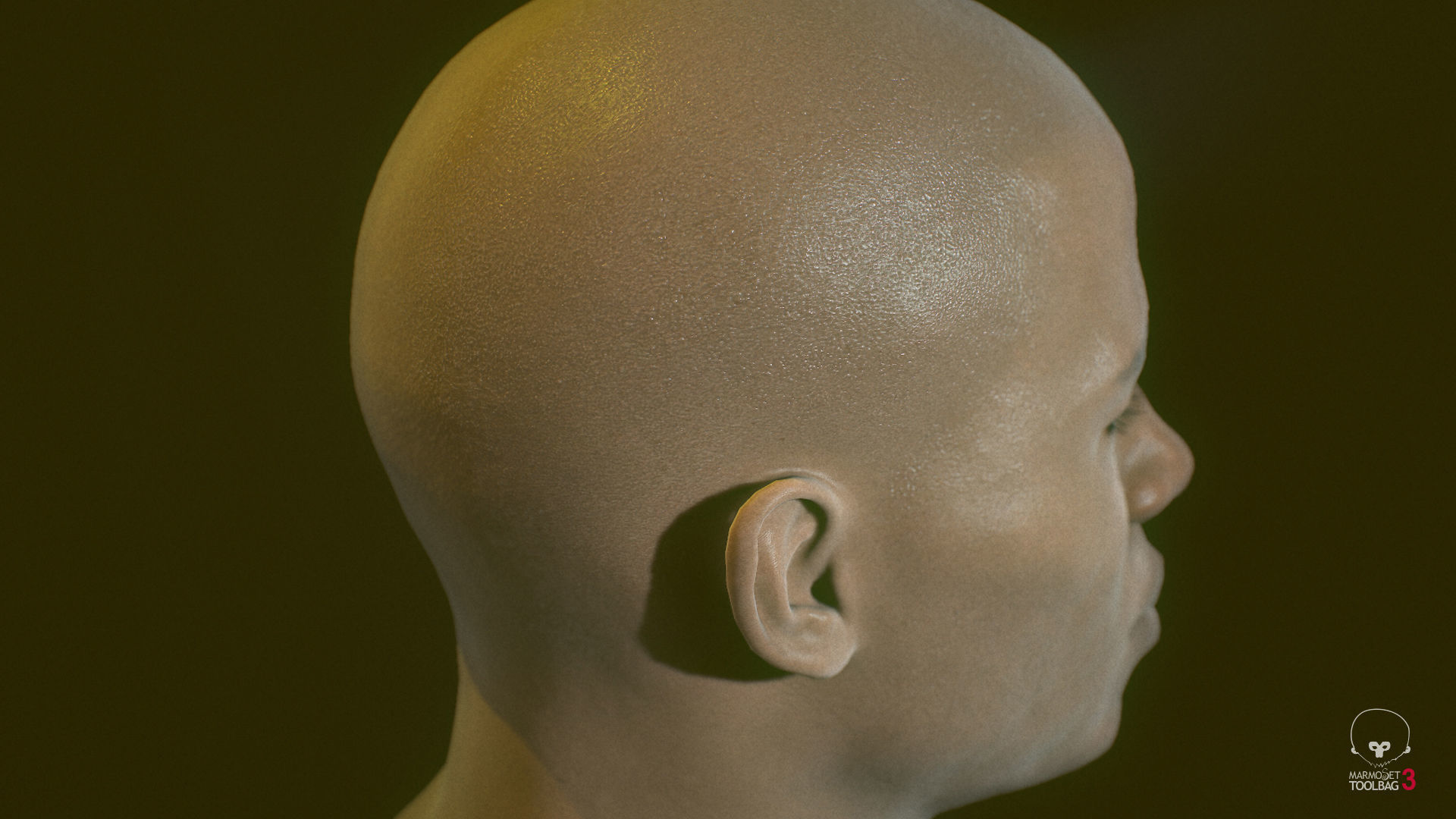 Average Black Male Head Low-poly 3D model_4