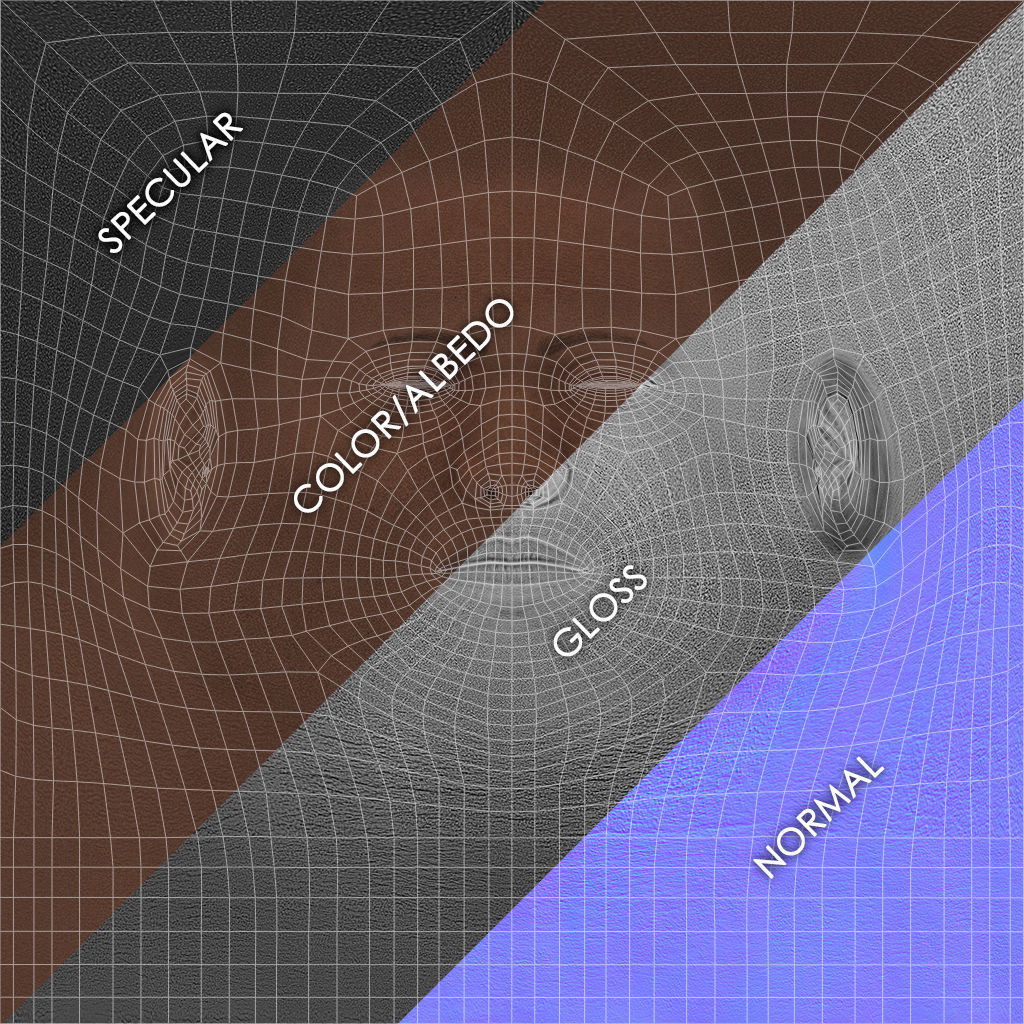 Average Black Male Head Low-poly 3D model_38