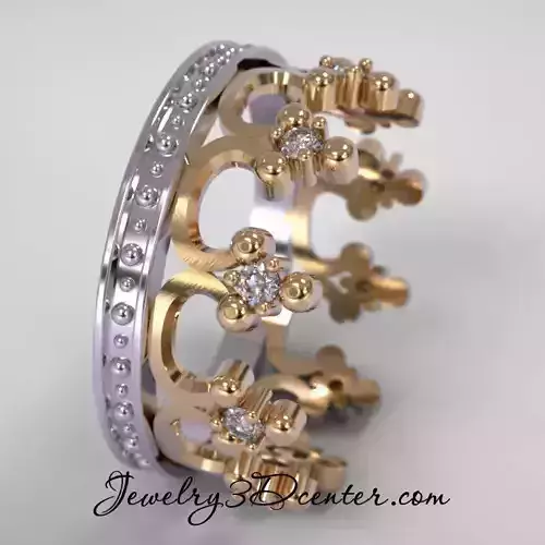 Crown Engagement Ring 3D print model