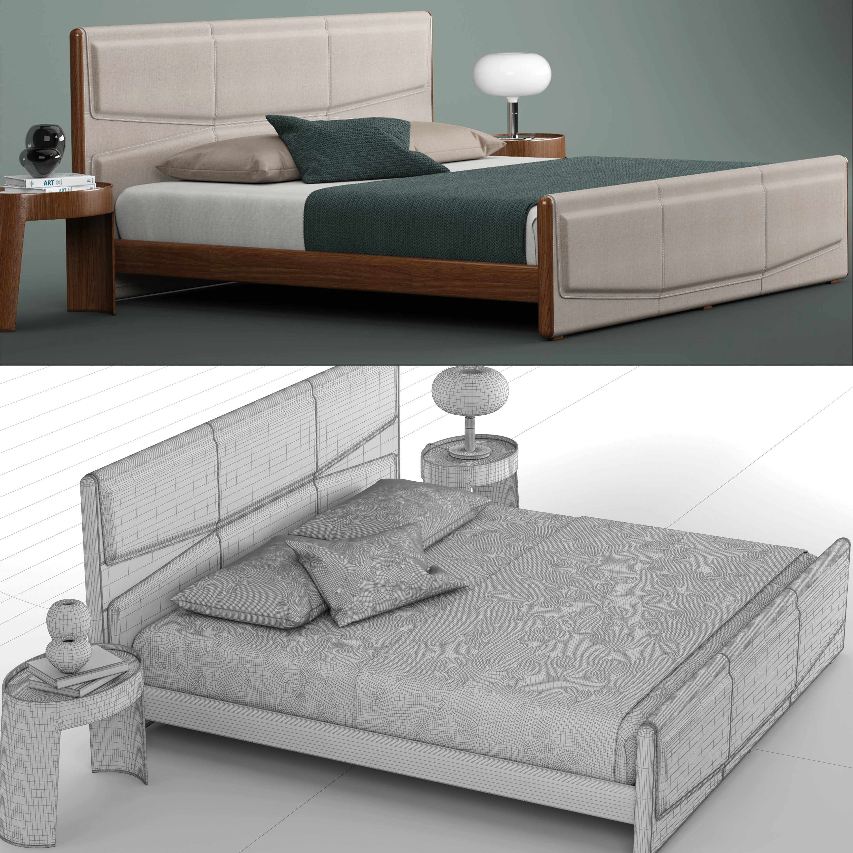 Giorgetti pochette beds  fabric 3D model_4