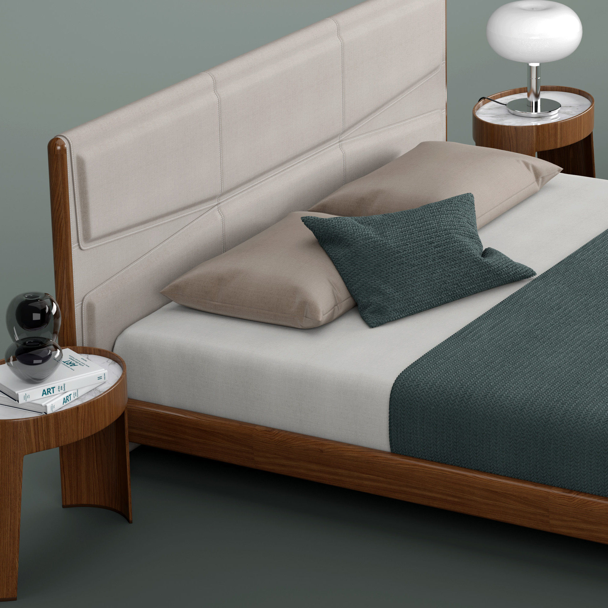 Giorgetti pochette beds  fabric 3D model_1