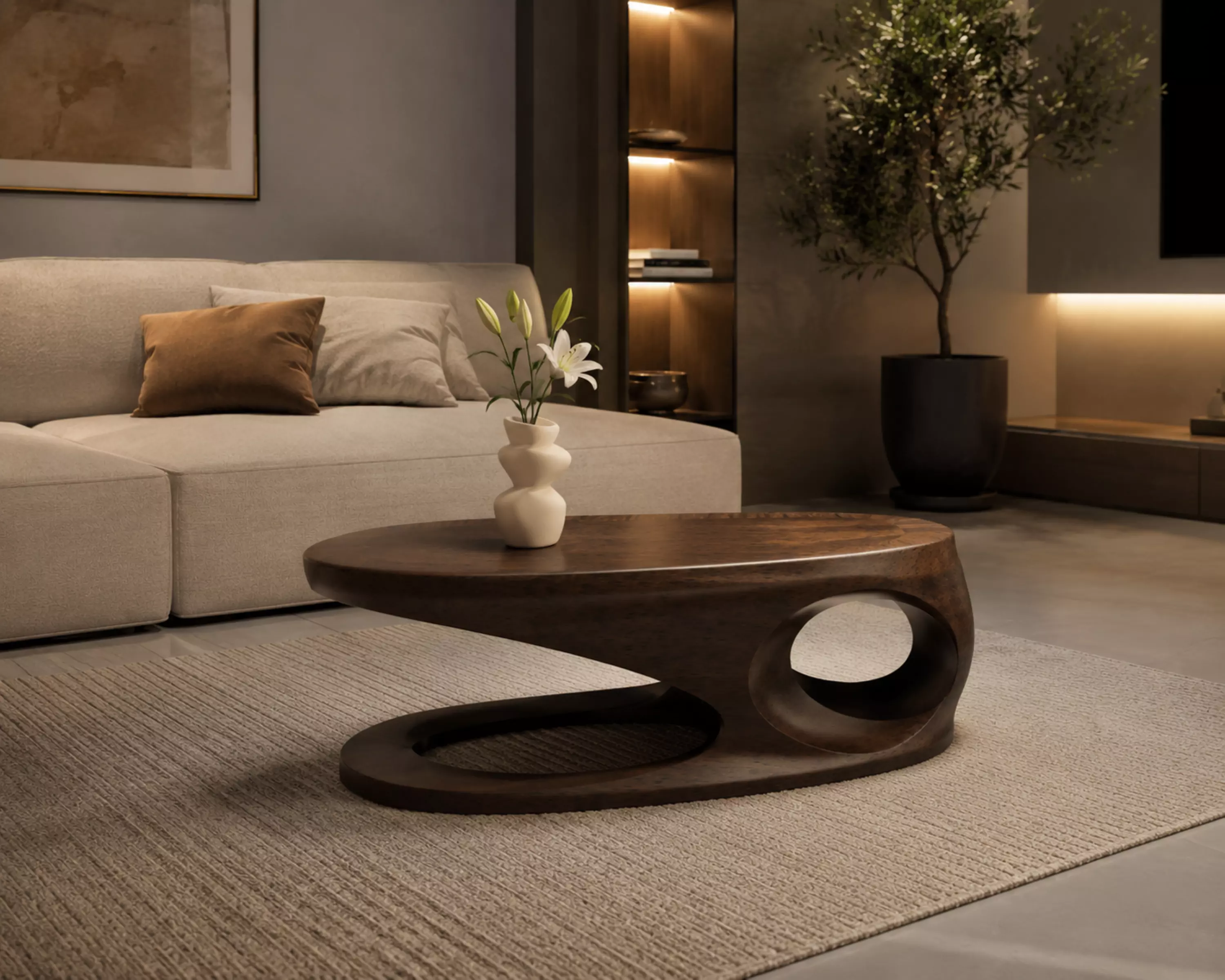 Original Wood coffee table Free 3D model