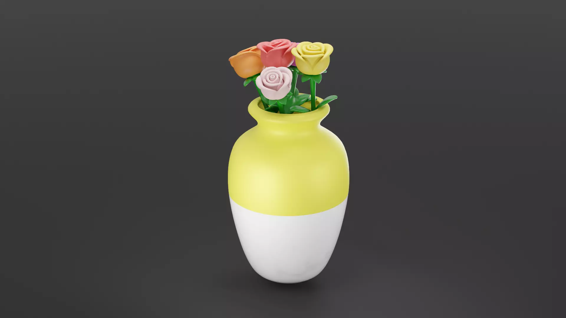 Stylized Flower Vase 3D model